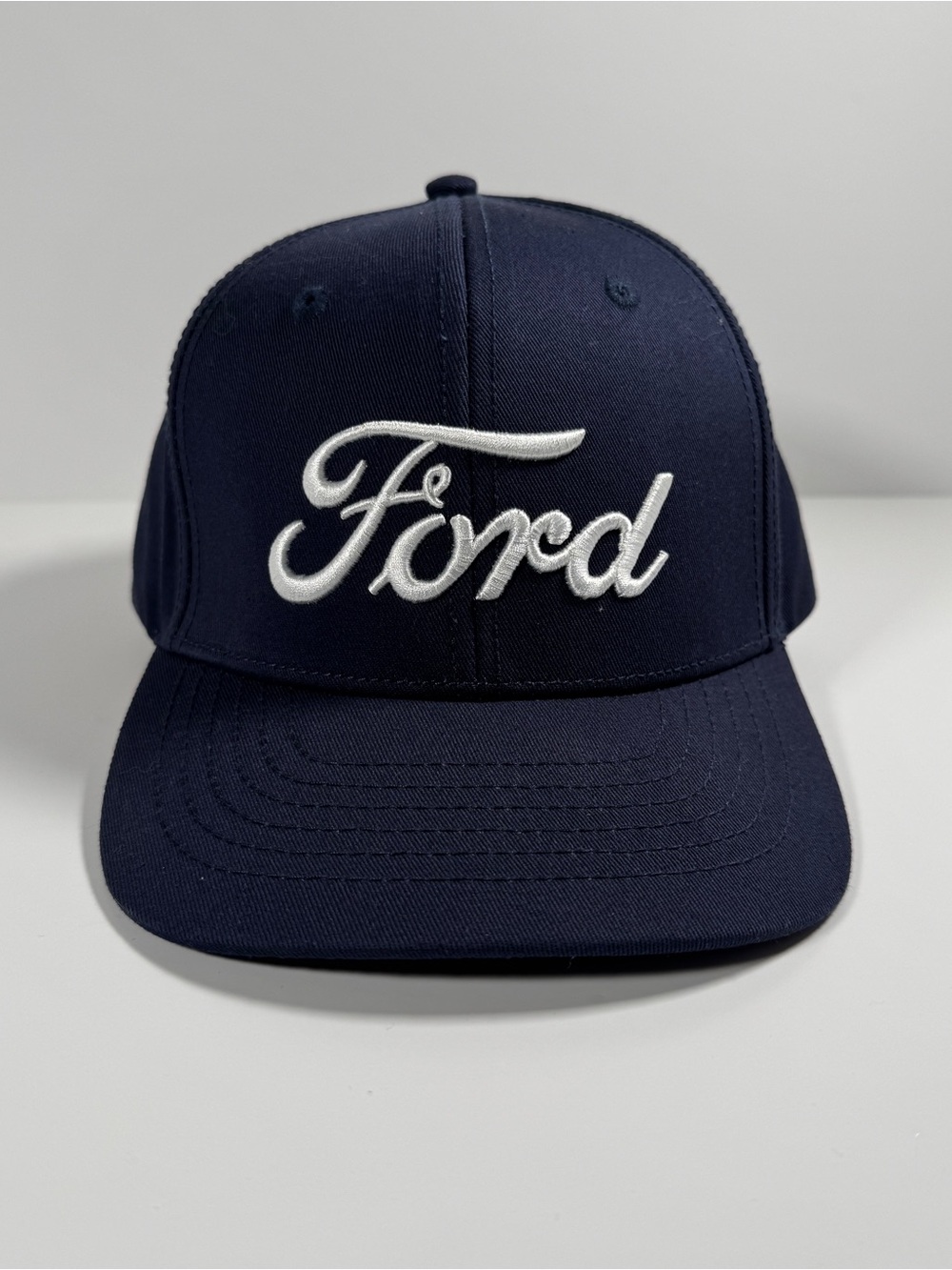 Ford Script Logo Snapback Hat Navy Blue
